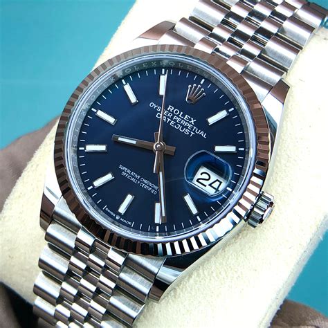 rolex datejust navy blue dial|Rolex Datejust blue for sale.